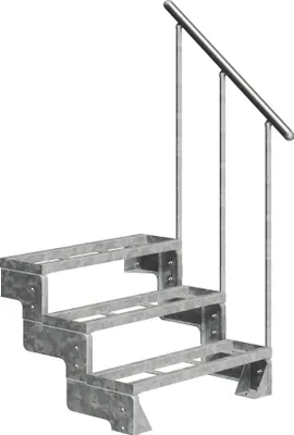 Produktbild von Dolle Außentreppe Gardentop 54-66cm Geschosshöhe mit Einlegerahmen 100cm breit mit Geländer