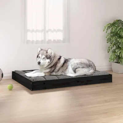 Obrázok produktu pre vidaXL Pelech pre psov čierny 101,5x74x9 cm masívne drevo borovica