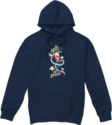 Produktbild von Captain Marvel - "Be Merry Be Bright" Kapuzenpullover für Herren TV4574 (M) (Marineblau)
