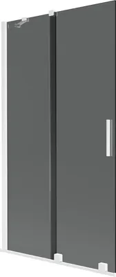 Immagine prodotto di Mexen Velar paratia per vasca da bagno a 2 ante scorrevoli 100 x 150 cm, grafite, bianco - 896-100-000-41-20