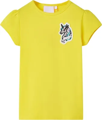 Produktbild von Möbel Kinder-T-Shirt Knallgelb 140 - Langarmshirts &46247