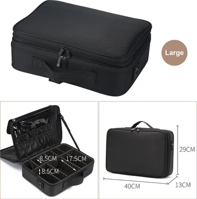 Produktbild von Reise Make-up Tasche Wasserdichte Aufbewahrungstasche Kosmetiktasche Make-up Tools Organizer Kulturbeutel für Kosmetik Make-up Pinsel Toilettenartikel Schmuck Digitales Zubehör