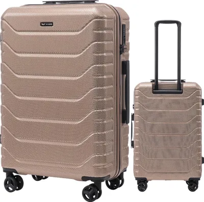 Produktbild von WINGS Reisegepäck XL Robuster goldener Koffer aus 100% Polycarbonat