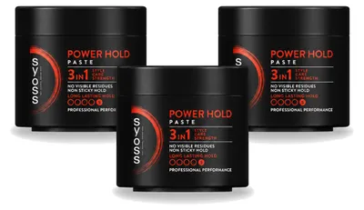 Obrázok produktu pre 3 kusy vlasovej pasty Syoss Power Hold – 150 ml – výhodná balenka