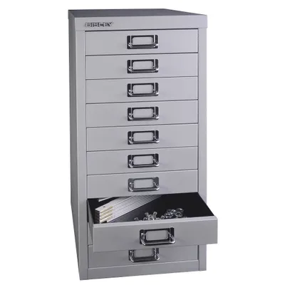 Produktbild von Schubladenschrank Basis A4 10 Schübe silber