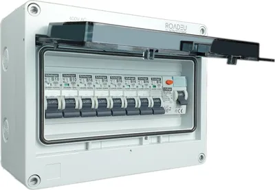 Produktbild von Leitungsschutzschalter - Sicherungskasten IP65 mit Fi Schutzschalter 2P und Sicherungsautomat 16A und 10A "B" - Verteilerkasten Außen Wasserdicht