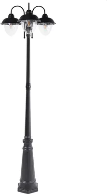 Produktbild von BELIANI Außenlaterne Schwarz aus Aluminium 3 Flammig 3 Lampen Mastleuchte Stehleuchte Außenleuchte Gartenlaterne Outdoor Modernes Design für Garten