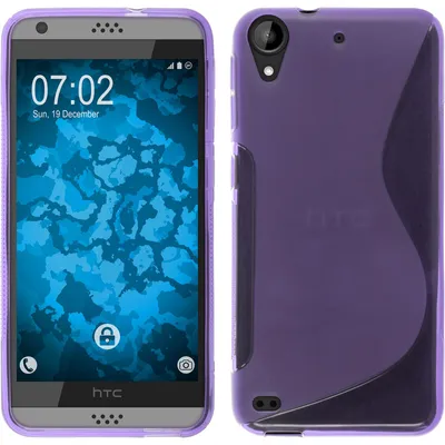 Produktbild von PhoneNatic Case kompatibel mit HTC Desire 630 - lila Silikon Hülle S-Style + 2 Schutzfolien