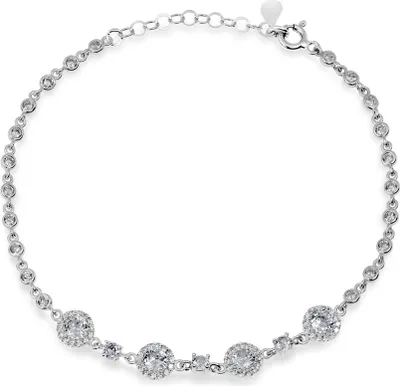 Productafbeelding van Zilveren armband met zirkonia, model BRC15W