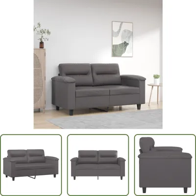 Image de The Living Store Canapé 2 places Gris 120 cm Similicuir