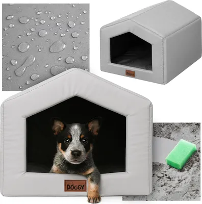 Produktbild von Hundehütte für Zuhause R2 – 55x60x46 cm – Komfortables Hundebett mit Kissen – Leicht & Pflegeleicht | Pillowprim