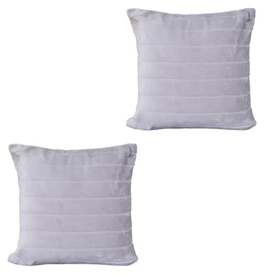 Produktbild von 2 Stück Kissenbezug Kissenhülle Bezug Reißverschluss grau Flanell 45x45cm