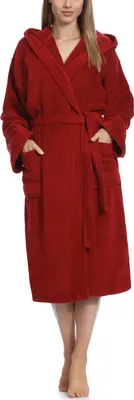 Produktbild von Ladeheid Damen Frottee Bademantel aus 100% Baumwolle LA40-102 (Weinrot (D13) (Gramatur 450), S)