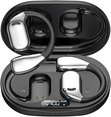 Produktbild von Kopfhörer mit KI-Echtzeit-Übersetzung, Open-Ear-Übersetzer Kopfhörer, Bluetooth 5.4 KI Übersetzer Kopfhörer mit APP, unterstützt 144 Sprachen, Schwarz