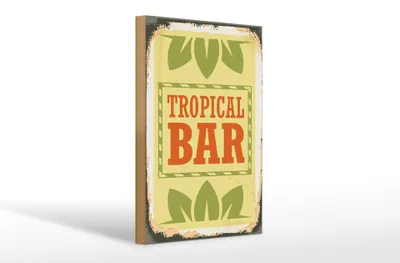 Produktbild von Holzschild Alkohol 20x30cm Tropical Bar Sommer