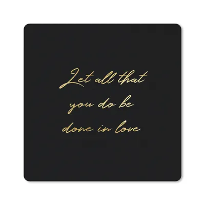 Produktbild von MuchoWow® Mauspad Mousepad Zitate - Liebe - Gold - Schwarz 20x20 cm - Mousepads - Maus Mat - Pad - Mausunterlage - Desk Mat - Bureauartikeln