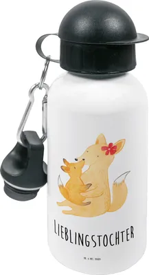 Produktbild von Mr. & Mrs. Panda Sportflasche Fuchs Mama - Weiß - Geschenk, Trinkflasche für den Kindergarten, Wasserflasche, Muttertag, Schoß, Umarmen, Kita, Kinder, Mutter