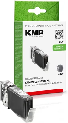 Produktbild von KMP C94 grau Tintenpatrone ersetzt Canon PGI-551GY XL (6447B001)