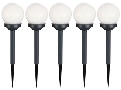 Produktbild von 5x LED Solar Kugellampen mit Erdspieß, Durchmesser 10 cm