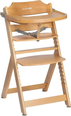 Image de Chaise haute évolutive en bois - Siège pour bébé et enfant - Pour manger à table - Réglable jusqu'à l'âge de 99 ans