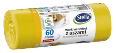Immagine prodotto di Stella sacchetti per rifiuti gialli per la raccolta differenziata 60L 14 pezzi