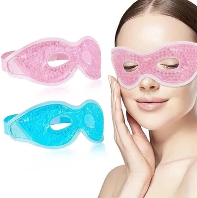 Kühlende Augenmasken 2er-Pack - Gel-Augenmasken für Wärme- und Kältetherapie, verstellbarer Band, ideal für Zuhause, Büro