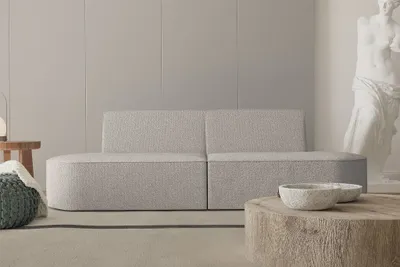 Produktbild von Sofa Designersofa 2-Sitzer MILOT in Stoff Ascot Bukla Beige