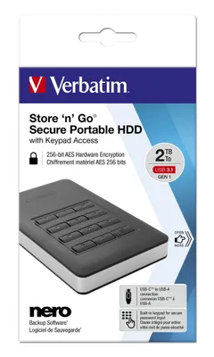 Immagine prodotto di Verbatim VER53403 Disco rigido Store 'n' Go USB 3.0 - 2 TB, nero