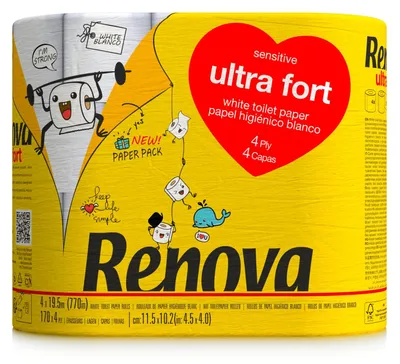 Image de Papier toilette Renova Ultra Fort 4 couches, 4 rouleaux