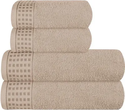 Immagine prodotto di Set di 4 asciugamani Unyqoos®: 2 asciugamani da bagno da 70x140 cm e 2 asciugamani da 50x90 cm, 100% cotone, extra morbidi, assorbenti e ad asciugatura rapida