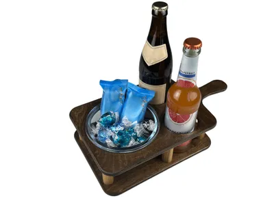 Produktbild von Couchbar - Snackbar - Sofa-Bar - Couchbutler - Snackbox - gemütlicher Sofaabend - Männergeschenk - Hochzeit - Größe M Braun + Schutzlack