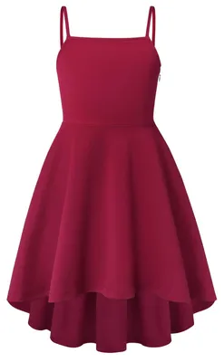 Produktbild von Mädchen-Midi-Festkleid – A-Linie mit Schleife – Rot