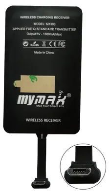 Obrázok produktu pre MyMAX – Typ A, 1300 mA, ultra rýchly bezdrôtový nabíjací prijímač a adaptér Qi