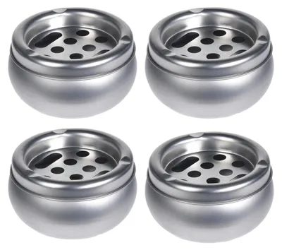 Produktbild von 4er Set Aschenbecher Aluminium Ø 10 cm Wind Aschenbecher Windaschenbecher Sturmaschenbecher Ascher Tischaschenbecher
