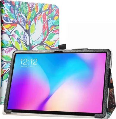 Image de Housse Pour Tablette Teclast T30 Arbre Blanc Coloré Avec Ruban Adhésif Et Rainure