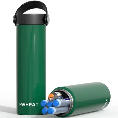 Produktbild von Insulin Kühltasche für Diabetiker, isolierter Reise-Organizer, tragbarer Medikamentenkühler, Edelstahl, mit Gelflasche, Grün