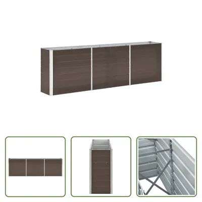 Obrázek produktu pro The Living Store Vyvýšený zahradní záhon z pozinkované oceli 240 × 40 × 77 cm hnědý