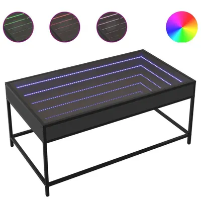Produktbild von vidaXL Couchtisch mit Infinity-LED Schwarz 90x50x41 cm