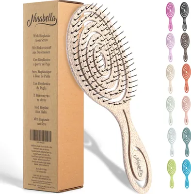 Immagine prodotto di Ninabella spazzola per capelli biologica senza strattoni signore uomini bambini spazzola districante anche
