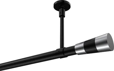 Produktbild von Interdeco Gardinenstange / Vorhangstange Schwarz, Typ Sonette Tanara (Konus Bicolor) ohne Ringe, Deckenmontage, 20 mm Ø 1-läufig, 180 cm