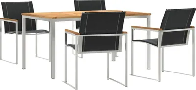 Immagine prodotto di vidaXL Set da pranzo da giardino 5 pezzi marrone in legno massiccio di acacia