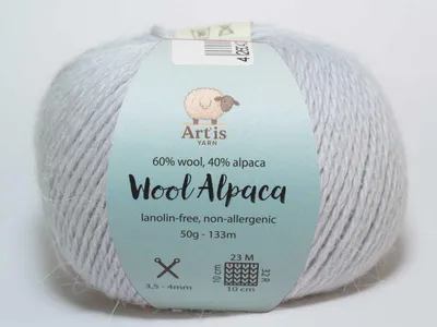 Productafbeelding van Wool Alpaca Art'is Garen: 60% wol, 40% alpaca | Vrij van lanoline (522 parelgrijs)