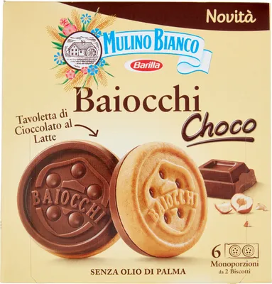 Zdjęcie produktu dla Baiocchi ciastka z kremem czekoladowym 144g - Mulino Bianco