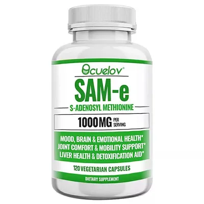 Produktbild von SAM-e 1000mg (120 Kapseln) Nahrungsergänzungsmittel, Lebergesundheit, Entgiftung, Stimmung, Gehirn, Gelenke, Knochen