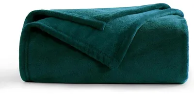 Zdjęcie produktu dla Koc pledowy, polar, ciemnozielony, 150x200 cm, XL, miękki i ciepły