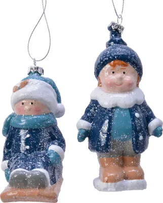 Produktbild von Anhänger Weihnachtsfiguren Kinder Kunststoff, 1 Stück sortiert