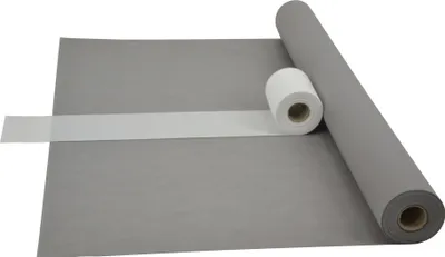 Produktbild von Sensalux Kombi-Set 1 Tischdeckenrolle 1,18m x 25m grau + Tischläufer 15cm weiß