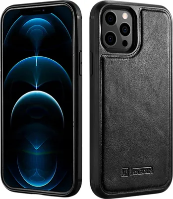 Produktbild von Icarer Case Ledertasche für Iphone 12 Pro Max Schwarz