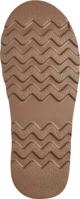 The image shows the sole of a brown boot.