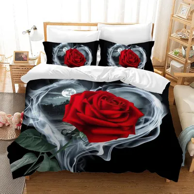 Zdjęcie produktu dla Pościel 135 x 200 cm, mikrofibra, różowe serca, 2 poszewki na poduszki, do sypialni